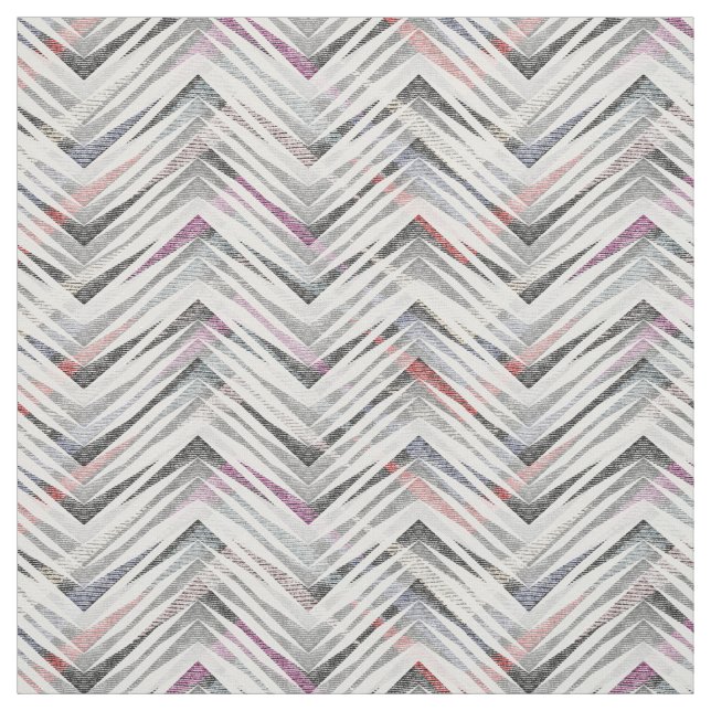 Grey textured zigzag  fabric (Swatch)