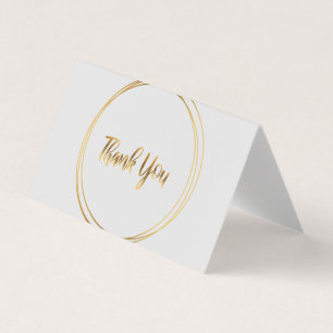 Grey thank You Cards with gold circles