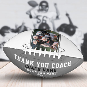 Grey Thank you Coach Team Name and Team Photo Football