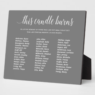 Grey This Candle Burns Class Reunion In Memory Plaque