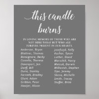 Grey This Candle Burns Class Reunion Memorial