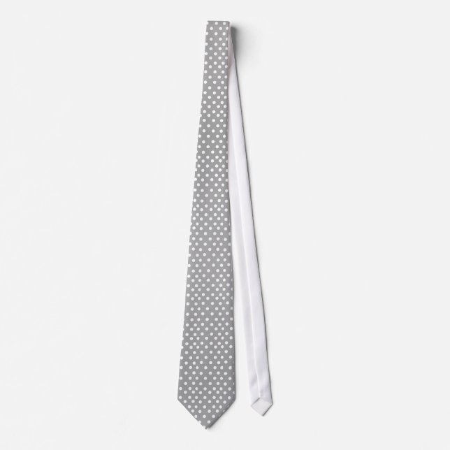 Grey Tie with Dots dotted tie (Front)