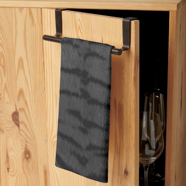 Grey Tiger Skin Print Tea Towel (Thirds Fold)