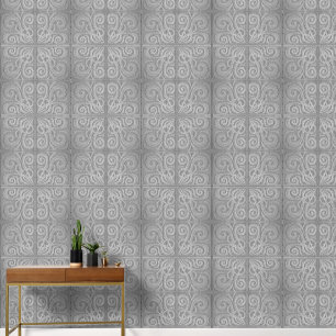  grey tile pattern Vinyl Wallpaper 