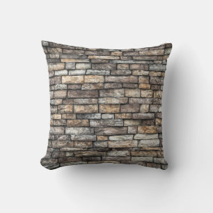 Grey tiles brick wall cushion