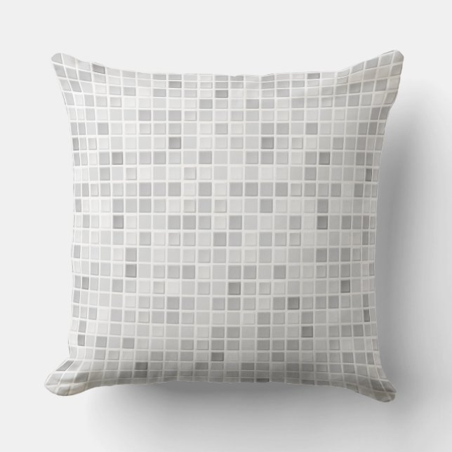 Grey Tiles Pattern Cushion (Front)