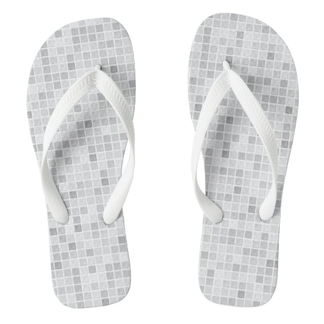 Grey Tiles Pattern Jandals (Footbed)