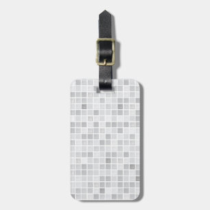 Grey Tiles Pattern Luggage Tag