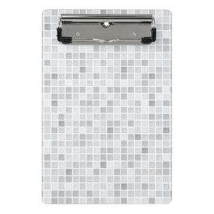 Grey Tiles Pattern Mini Clipboard