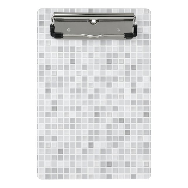 Grey Tiles Pattern Mini Clipboard (Front)