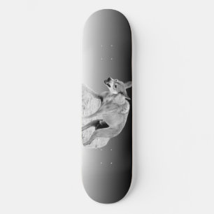 Grey Timber Wolf Snarl Skateboard