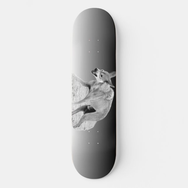 Grey Timber Wolf Snarl Skateboard (Front)
