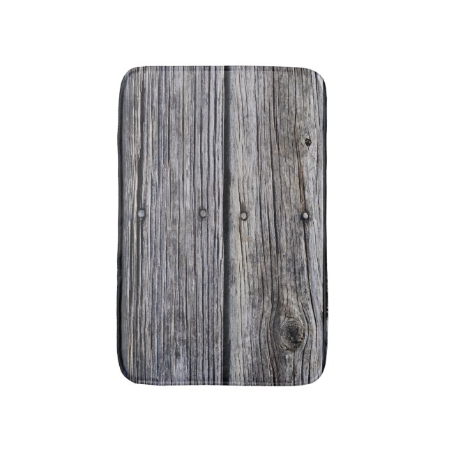 Grey-Toned Barn Wood-Board effect Photo Sample Bath Mat (Front Vertical)