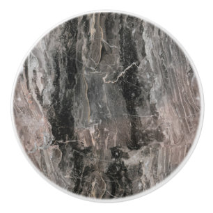 Grey Tones And Black Marble Stone Texture Ceramic Knob
