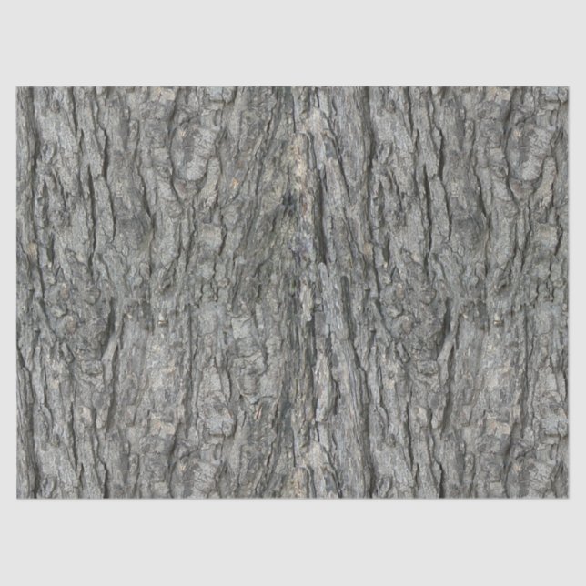 Grey Tones Rustic Wood Bark Print Tissue Paper (Front)