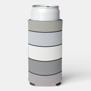 Grey Tones With Black Stripes On Watercolor Paper Seltzer Can Cooler