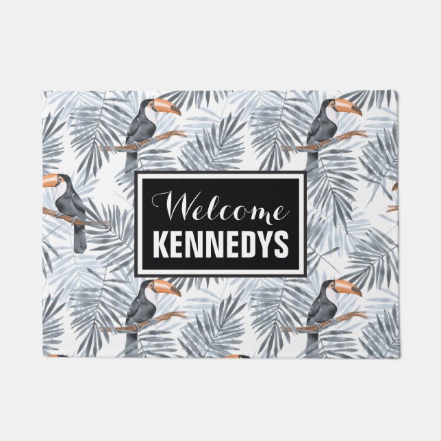 Grey Toucan | Add Your Name Doormat (Front)