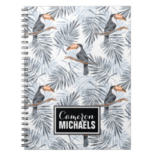 Grey Toucan   Add Your Name Notebook