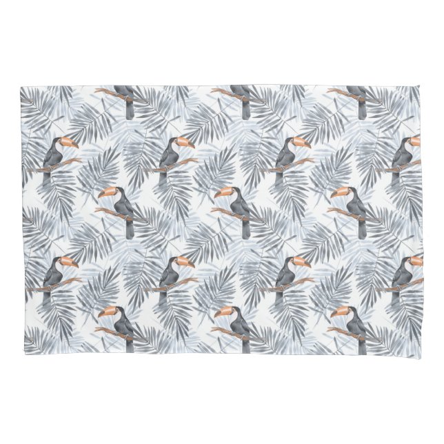 Grey Toucan Pillowcase (Front-Left)