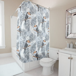 Grey Toucan Shower Curtain