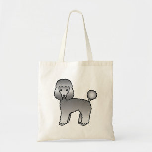 Grey Toy Poodle Cute Cartoon Dog Tote Bag