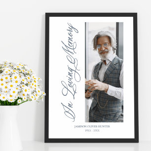 Grey Traditional & Elegant Photo Funeral Dear Ones Poster