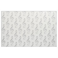 Grey Treble Clef Pattern Fabric
