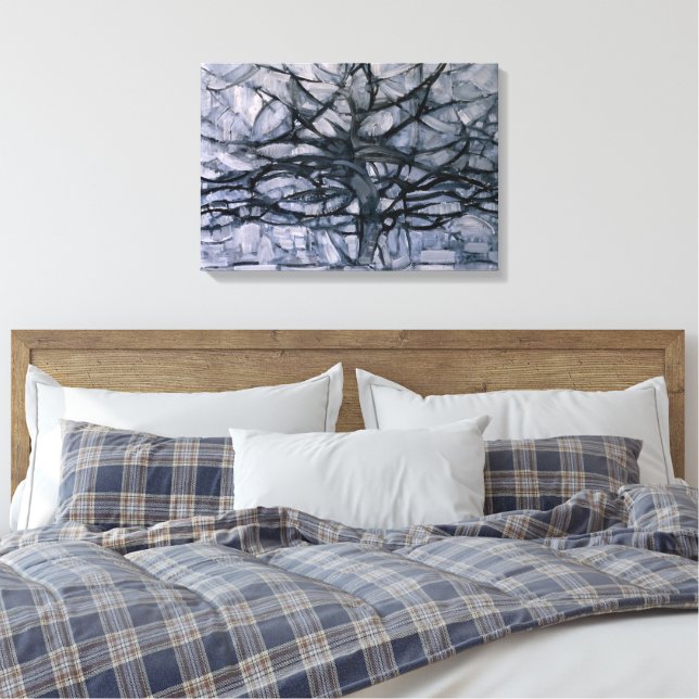 Grey Tree Canvas Print (Insitu(Bedroom))