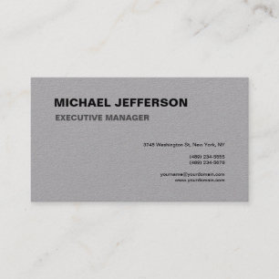 Grey Trendy Modern Elegant Simple Business Card