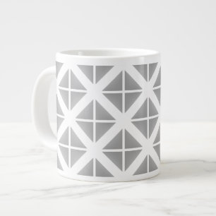 Grey Trendy Triangle Pattern Large Coffee Mug