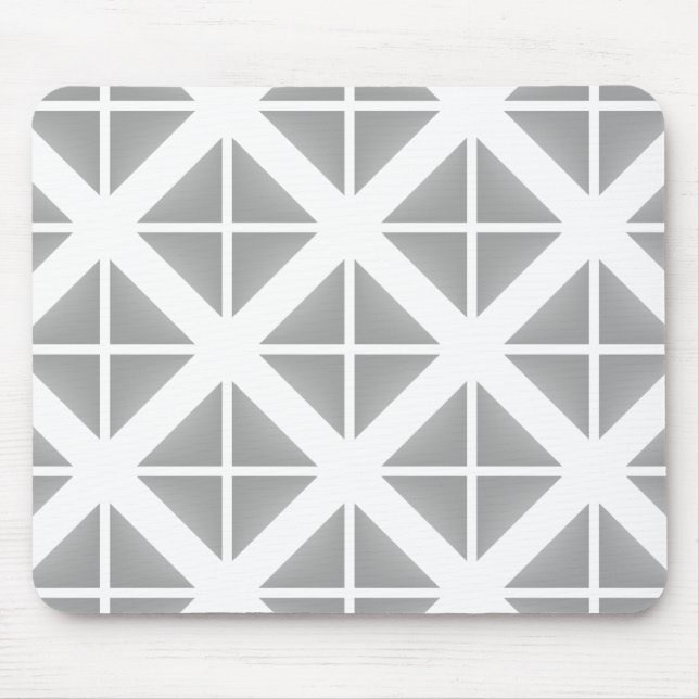 Grey Trendy Triangle Pattern Mouse Pad (Front)