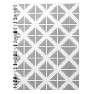 Grey Trendy Triangle Pattern Notebook