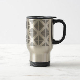 Grey Trendy Triangle Pattern Travel Mug