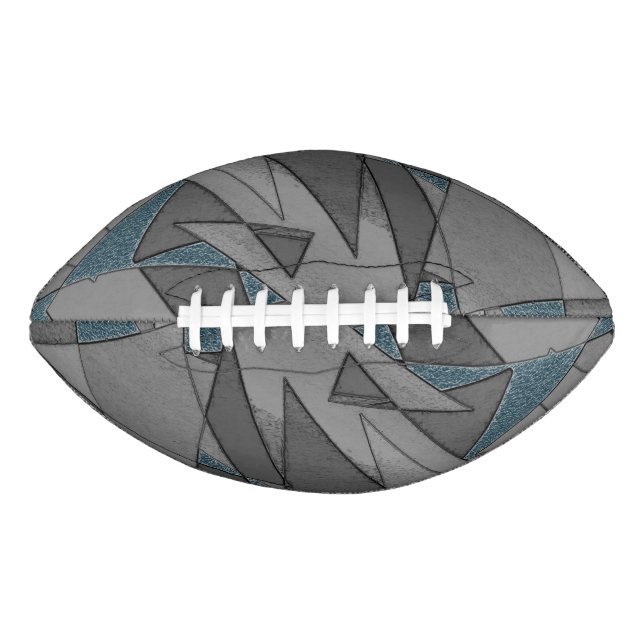 Grey triangle cutouts with rough dark blue pieces football (Front)