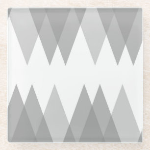 Grey triangles glass coaster