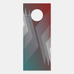 Grey triangles on teal burgundy door hanger