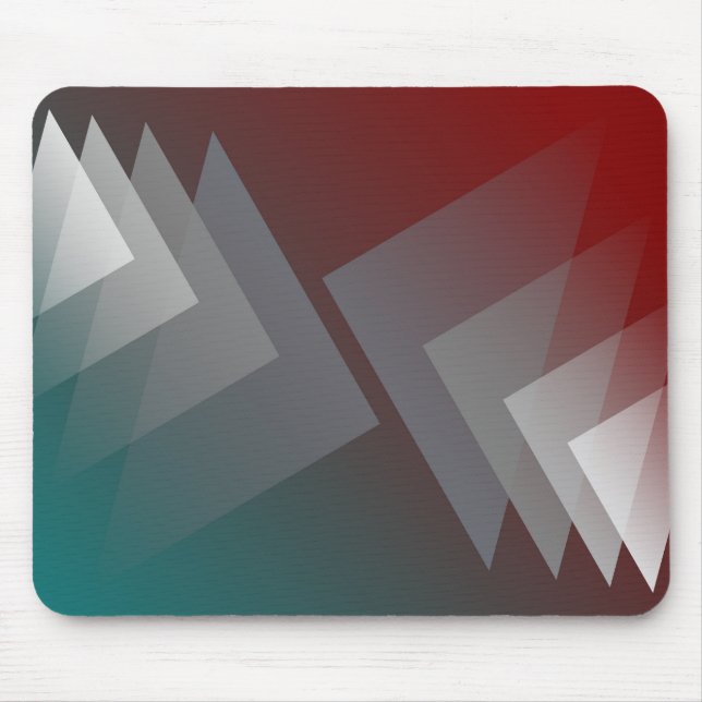 Grey triangles on teal burgundy mouse pad (Front)