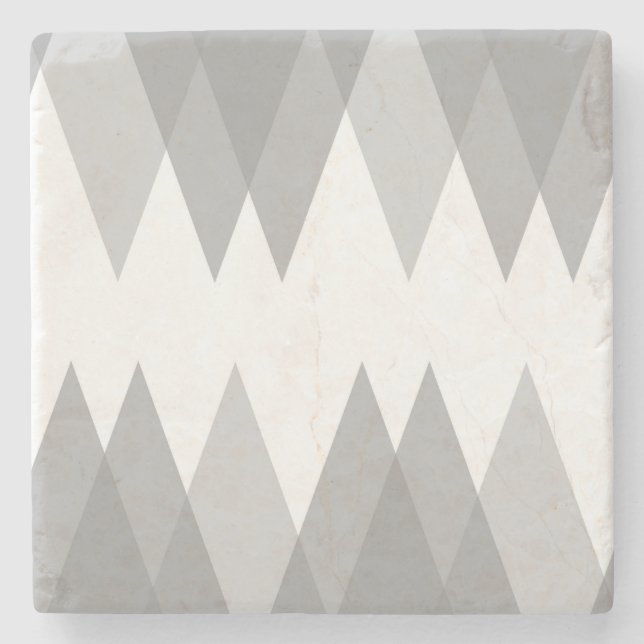 Grey triangles stone coaster (Front)