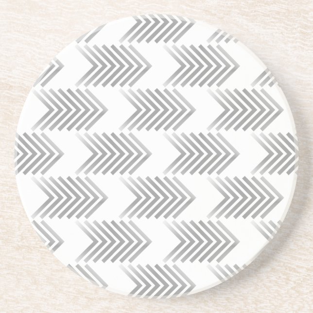 Grey Tribal Arrow Pattern Coaster (Front)