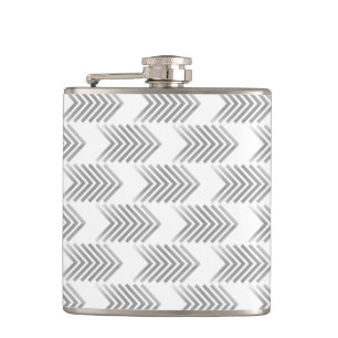 Grey Tribal Arrow Pattern Hip Flask