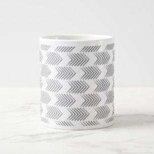 Grey Tribal Arrow Pattern Large Coffee Mug