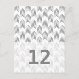 Grey Tribal Arrows Table Number Postcard