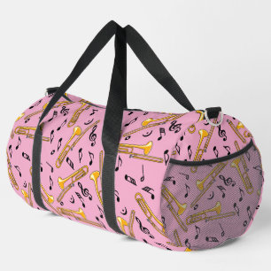 Grey Trombone Crosshatch Pattern Duffle Bag
