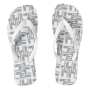 Grey Trombone Crosshatch White Pattern Jandals
