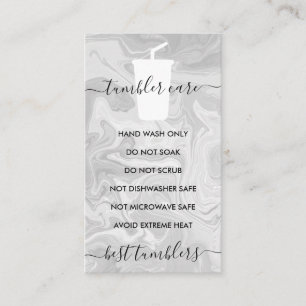 Grey Tumbler care instructions ombré vinyl Business Card