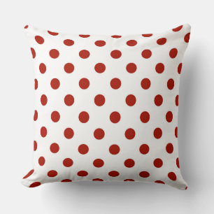 grey, turkey red and white dots cushion