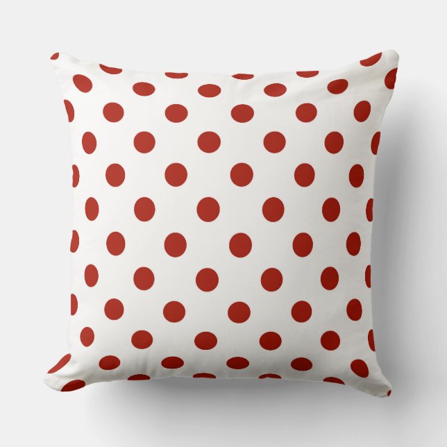 grey, turkey red and white dots cushion (Front)