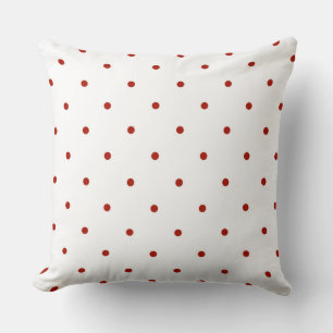 grey, turkey red and white dots cushion