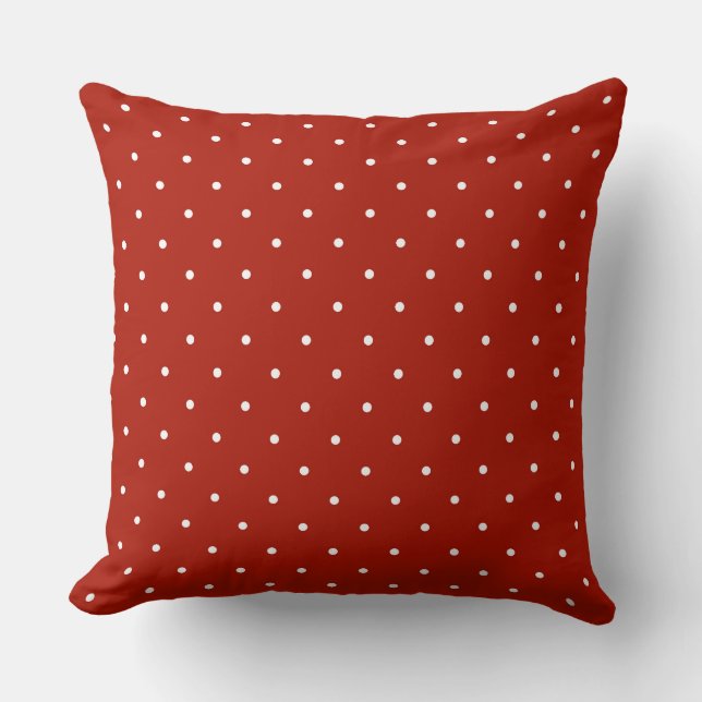 grey, turkey red and white dots cushion (Front)