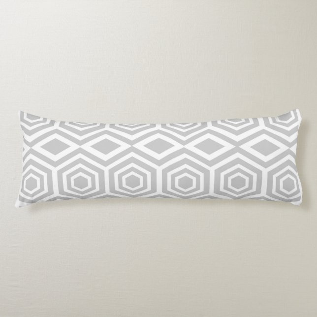 Grey Turkish Geometric Pattern Body Cushion (Front)